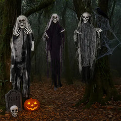 3 pack hanging skeleton ghosts - product photo 3 of 5