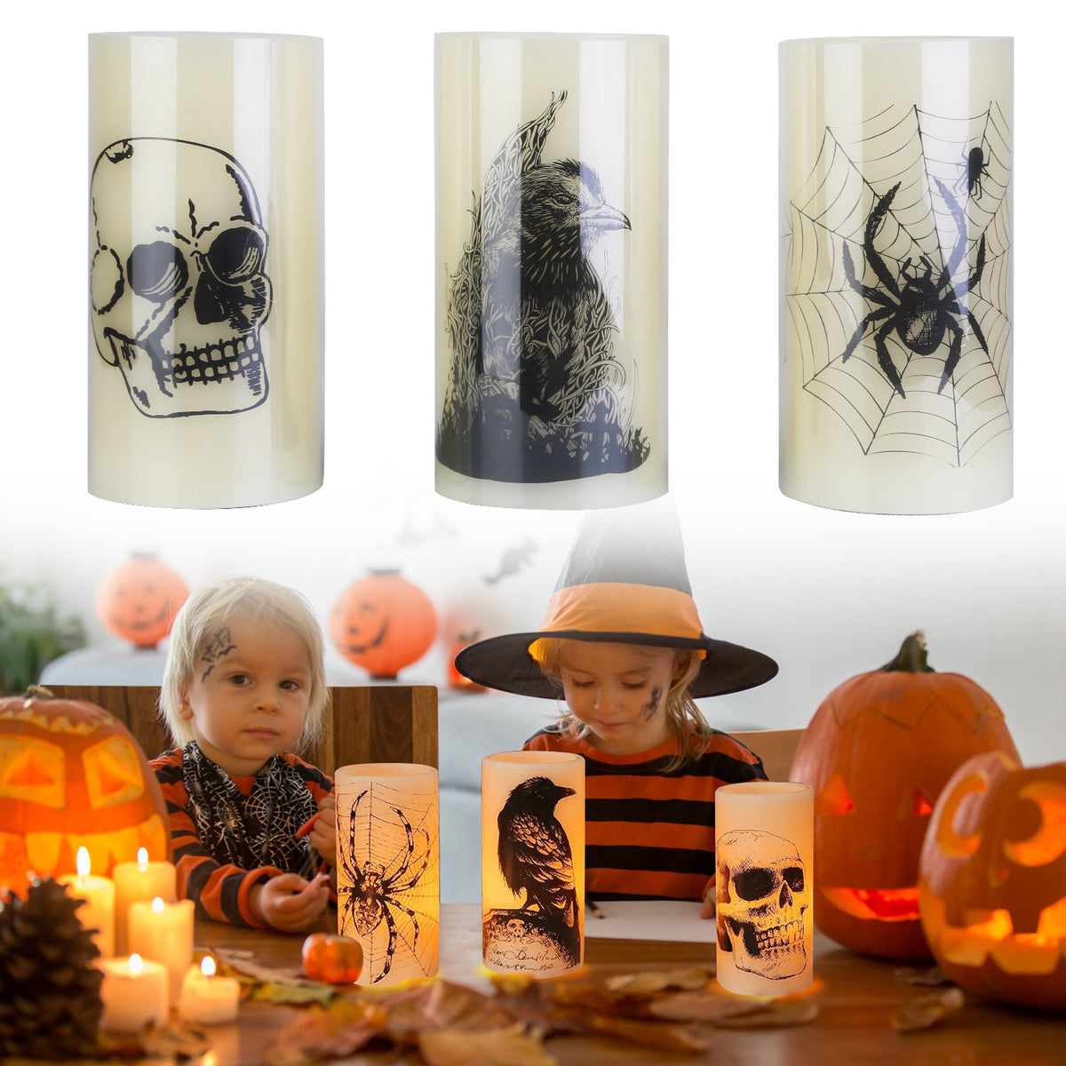 three flameless paraffin candle lamps with a timer - product photo 8 of 12