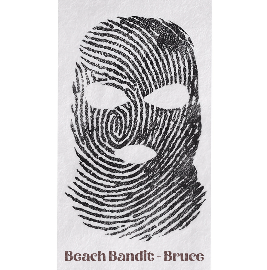 Grunge Fingerprint Ski Mask Black & White Throw Blanket