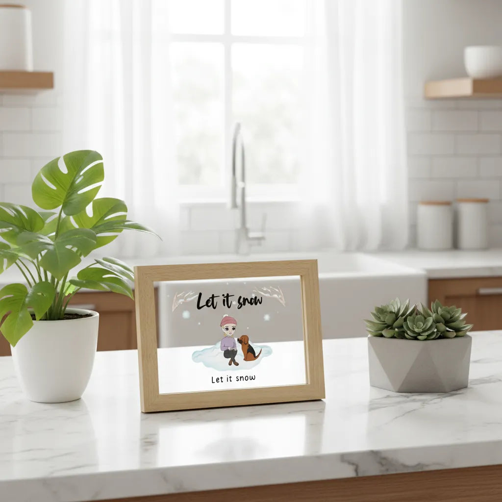 Let it snow Wooden Framed