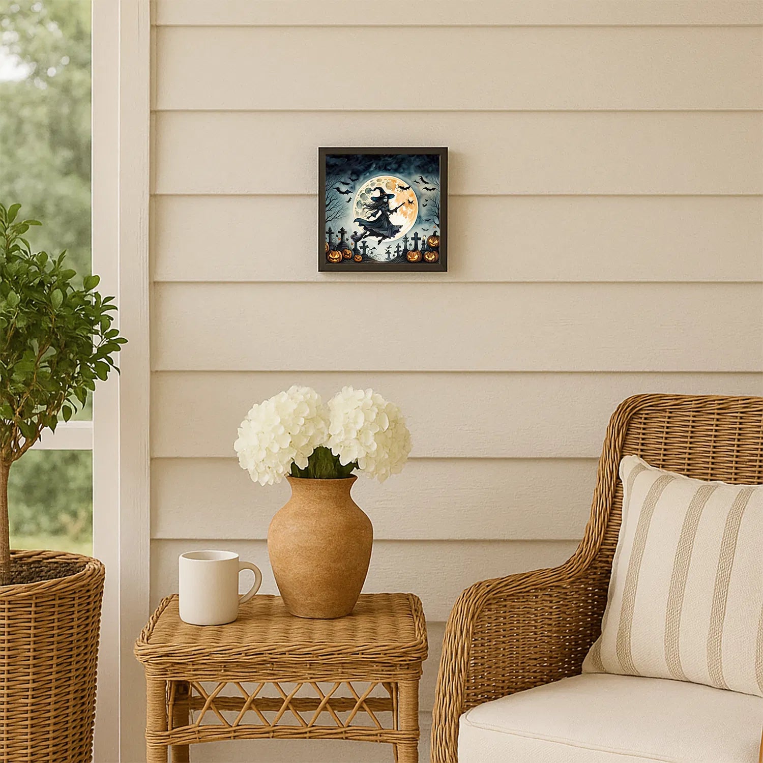 flying witch halloween framed metal print - product photo 5 of 8