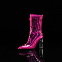 Transparent LED Luminous Platform Heels, Glow In Dark Party Shoes For Women, Non-Slip Casual Nightclub Festival Heels