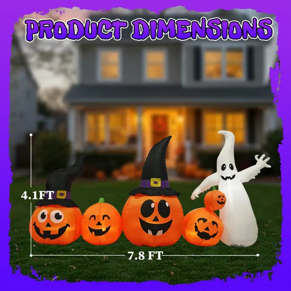 8 ft inflatable pumpkin patch - product photo 2 of 10