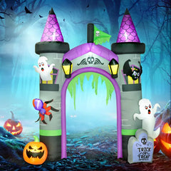 Inflatable Halloween archway with ghost, pumpkin, spider and bat 126 In Wide