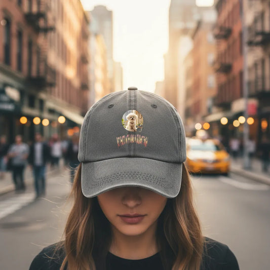 Custom Pet Photo with name in Gradient Finish Cap