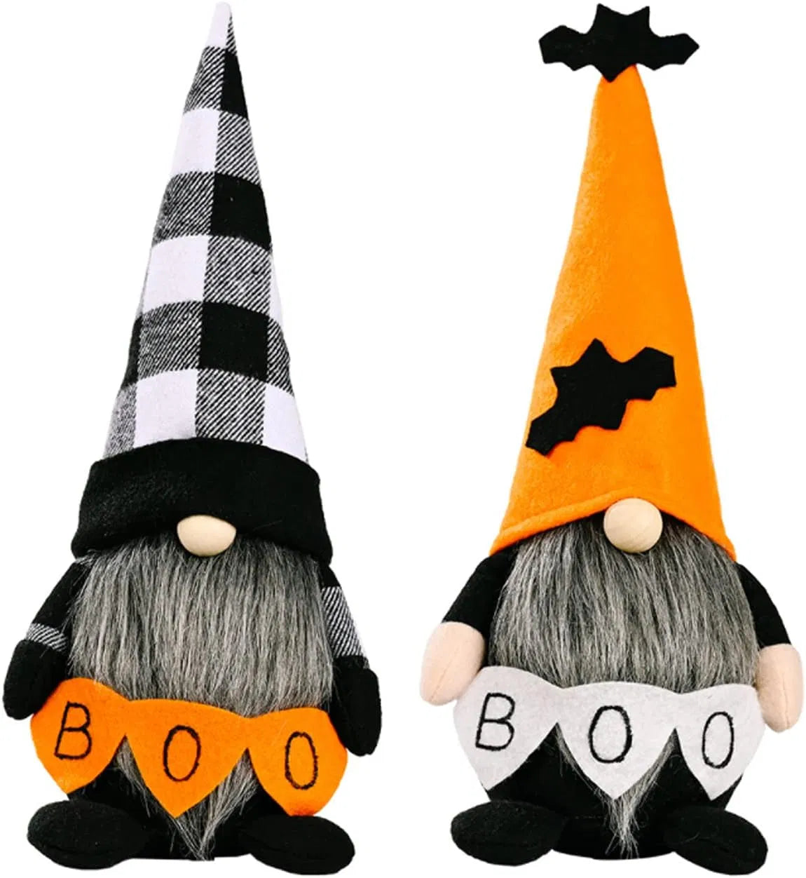 2 pack plush halloween tomte gnomes in two different styles - product photo 2 of 7