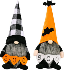 2 pack plush halloween tomte gnomes in two different styles - product photo 2 of 7