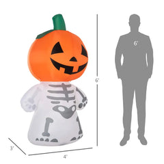 Pumpkin head skeleton inflatable with LED - product photo 2 of 6