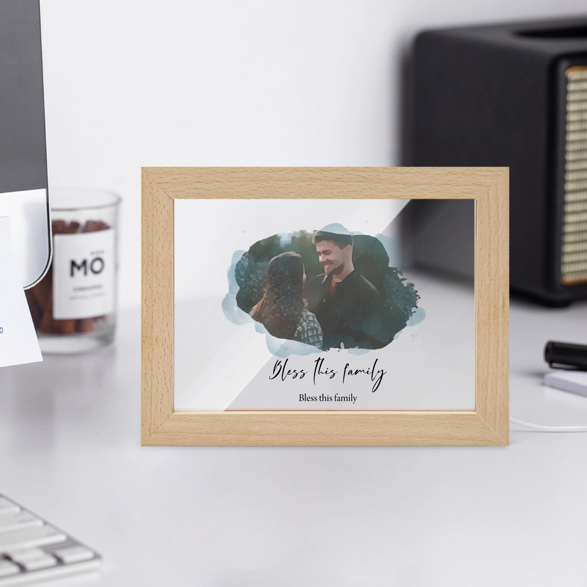 Bless this family Wooden Framed
