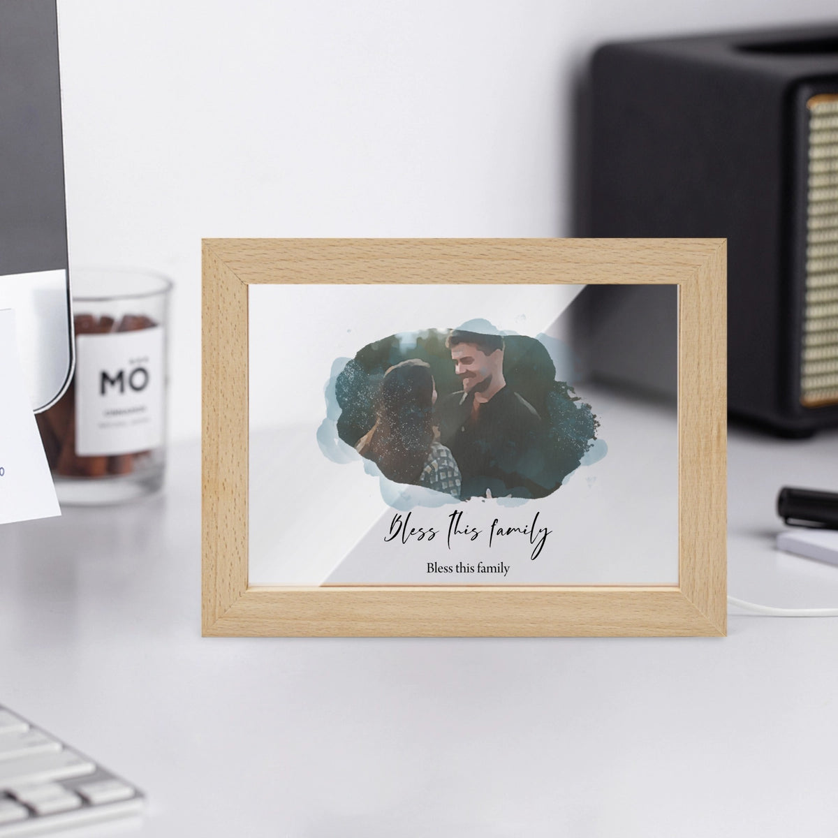 Bless this family Wooden Framed