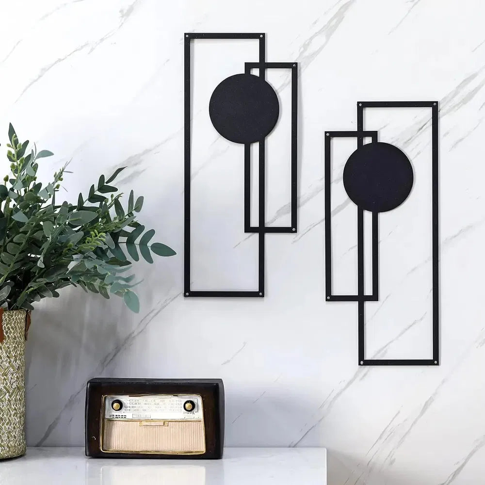 2-piece abstract line iron wall art - product photo 6 of 6
