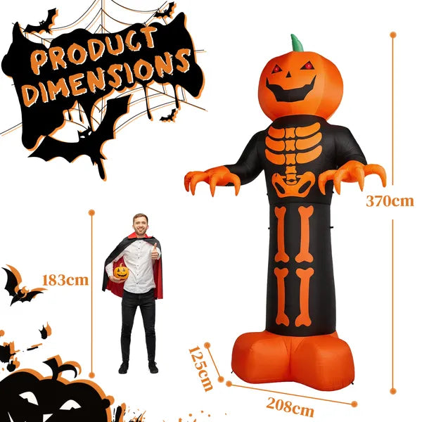 12 ft inflatable grim reaper and skeleton scene - product photo 3 of 6