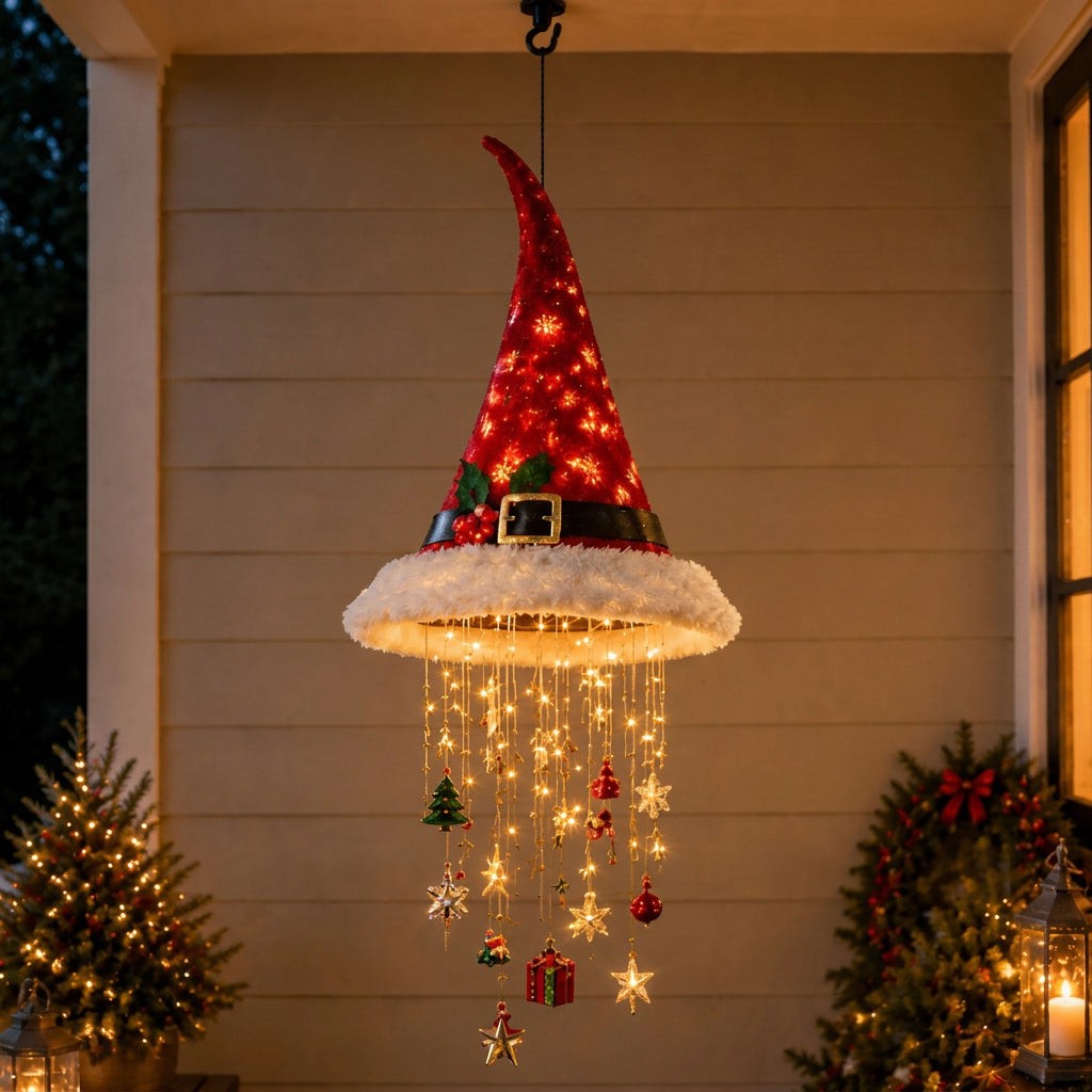 Christmas belt design hanging LED pendant light - warm holiday porch decor