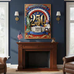Personalized USA 250th Anniversary Commemorative Metal Sign - Custom Name Eagle Shield for Family Decor