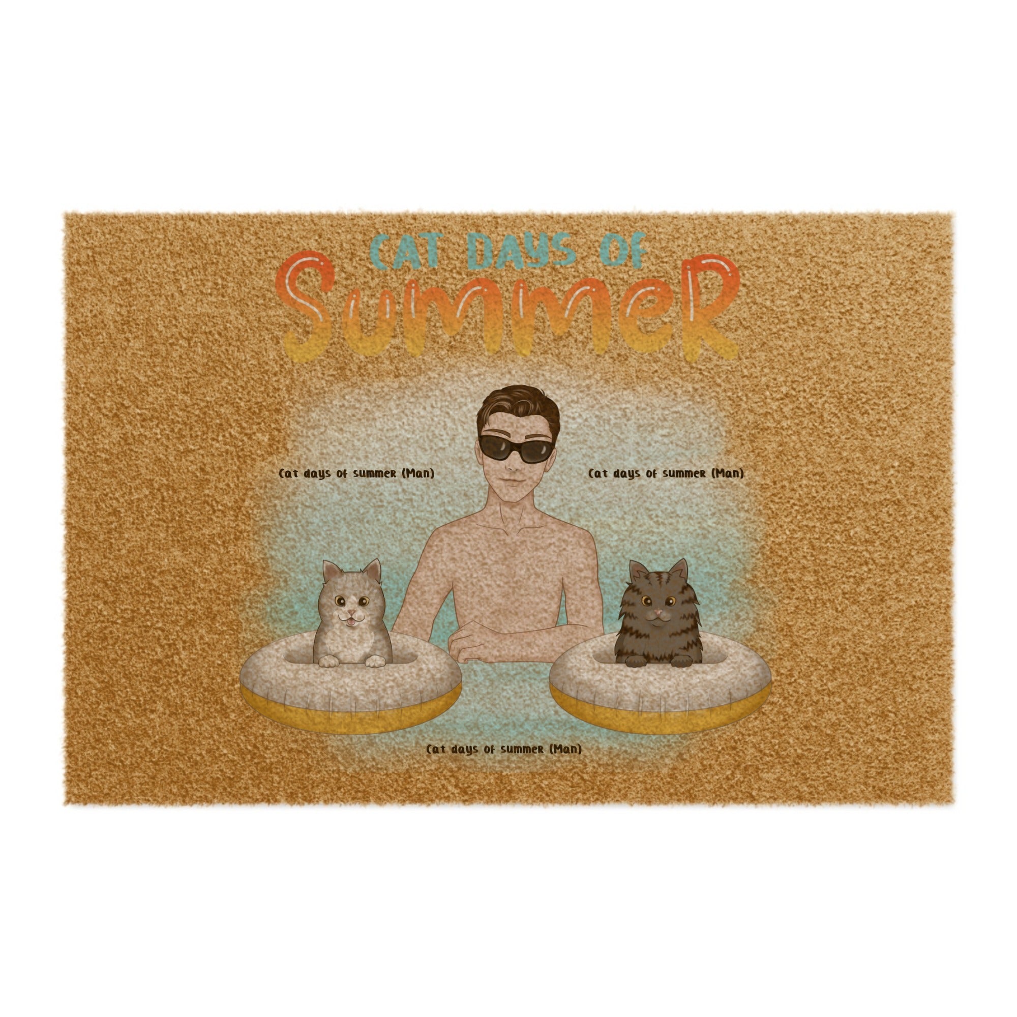 Cat days of summer (Man) Doormat