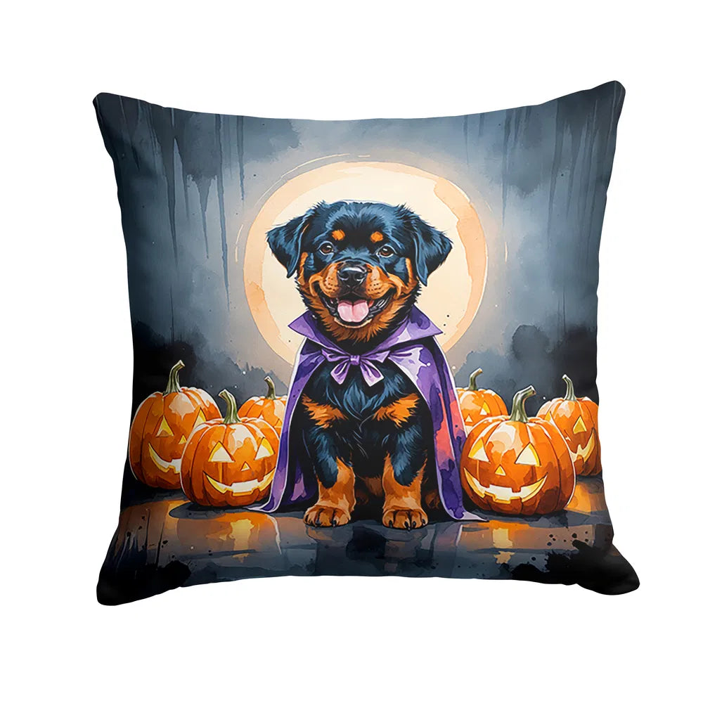 rottweiler puppy halloween throw pillow with insert - product photo 8 of 8