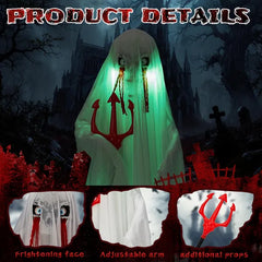 4.3 ft sound activated standing animatronic ghost with a trident - product photo 5 of 6