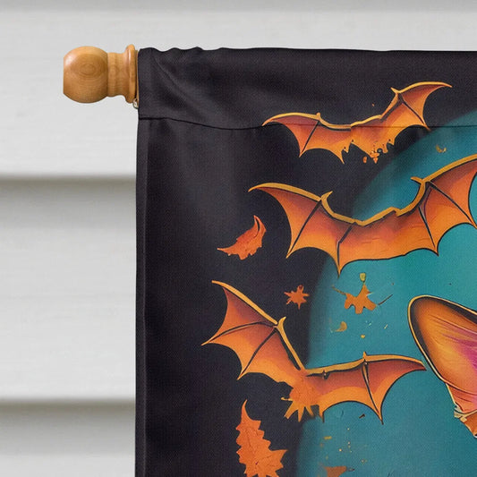corgi witchy halloween house flag - product photo 3 of 8