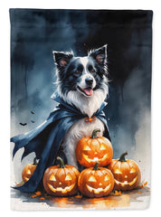 border collie puppy halloween house flag - product photo 8 of 8