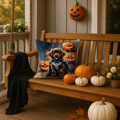 chocolate newfoundland halloween throw pillow with insert - product photo 4 of 8