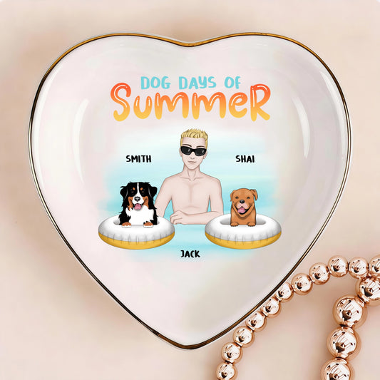 Custom Dog days of summer Man Personalized Heart-Shaped Jewelry Tray
