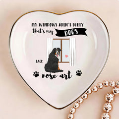 Custom My dog's nose art Personalized Heart-Shaped Jewelry Tray