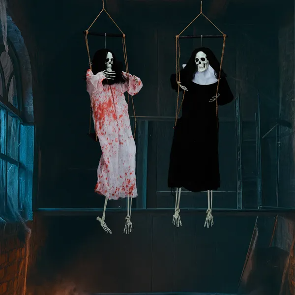 2 pack 3 ft hanging grim reaper ghosts - product photo 6 of 6