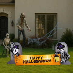 9.6 ft inflatable skeleton tombstone banner - product photo 5 of 6