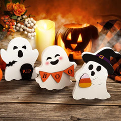 set of 3 wooden ghost tiered tray signs - product photo 6 of 6