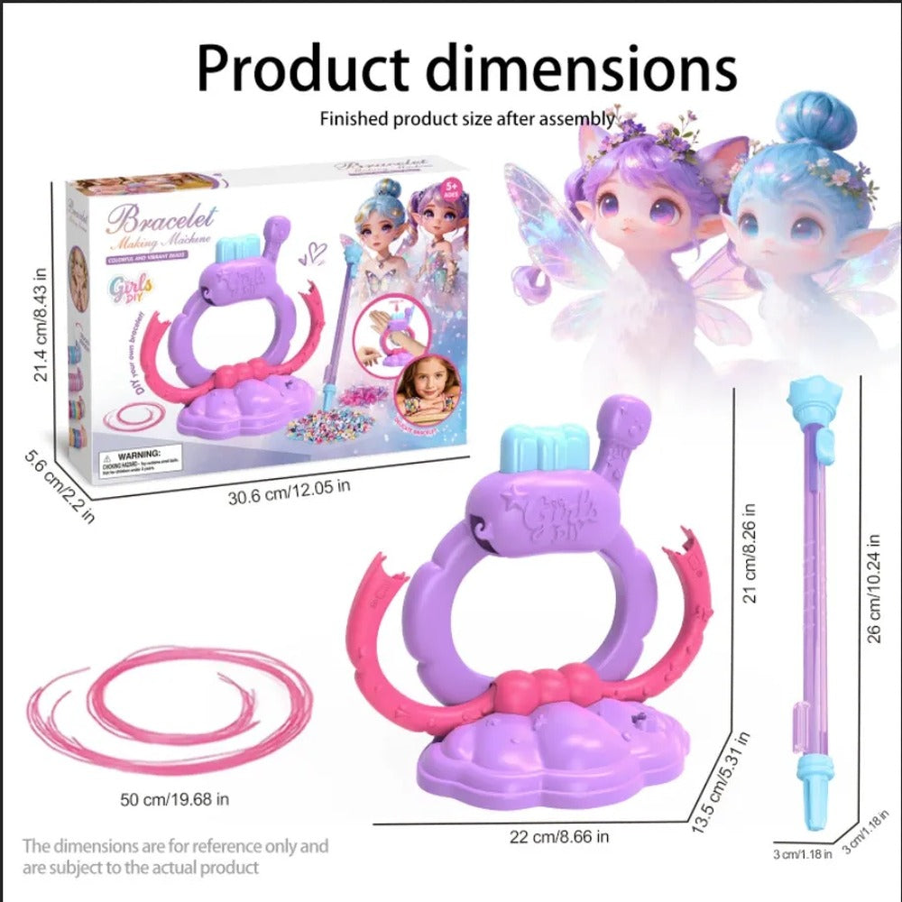 Complete size guide - machine and finished bracelet measurements in cm and inches