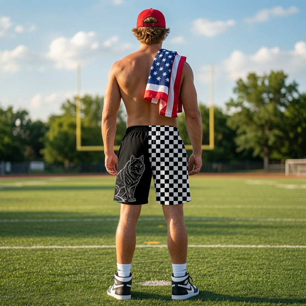 Street style Color-blocked men's beach shorts, with multiple patterns to choose from