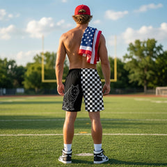 Street style Color-blocked men's beach shorts, with multiple patterns to choose from