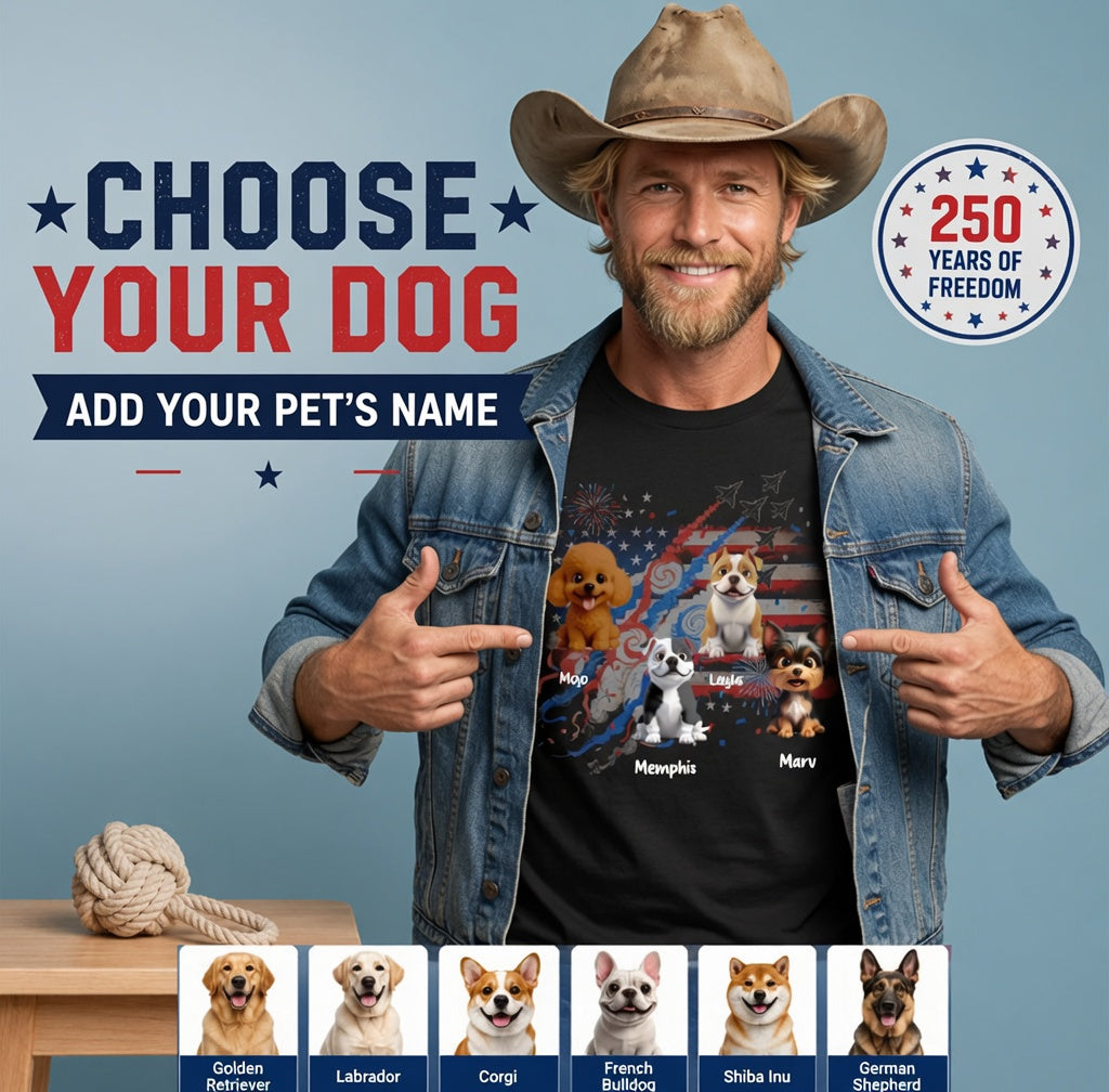 "Soaring High" 250th Anniversary Personalized Short-Sleeve Tee for Cats & Dogs