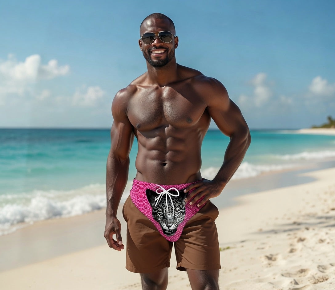 Customized Fun Wild Beast Men's Swimsuit - A summer vacation and travel gift for men - Suitable for beach outings