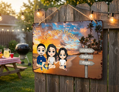 Custom Family Beach Metal Sign - Personalized Wall Decor