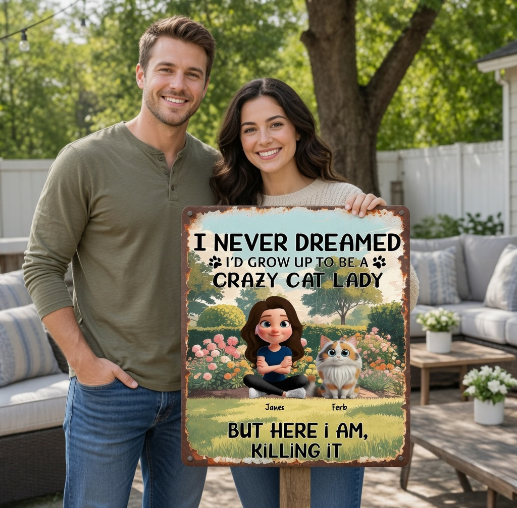 Custom Rustic Summer Flower Garden Landscape Metal Sign
