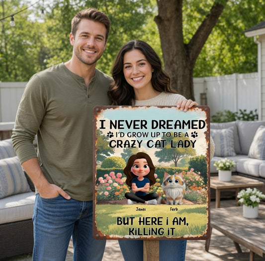 Custom Rustic Summer Flower Garden Landscape Metal Sign