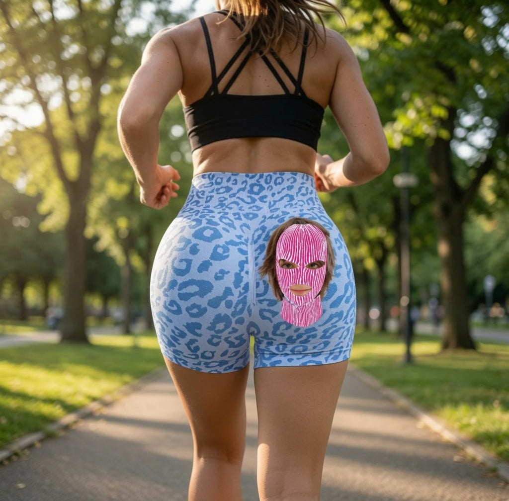 Personalized Face Biker Shorts with Mask Design – Upload Your Photo