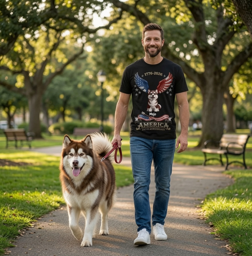 "Wings of Bravery" 250th Anniversary Short-Sleeve Tee (Cats & Dogs)