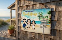 Personalized Family Beach House Custom Vintage Tin Sign