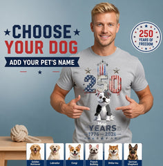 "Star-Studded" Dog 250th Anniversary Short-Sleeve T-Shirt