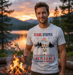 Stars Stripes & Campfire Nights 250 Years Of Freedom Camping Crew - Personalized Shirt