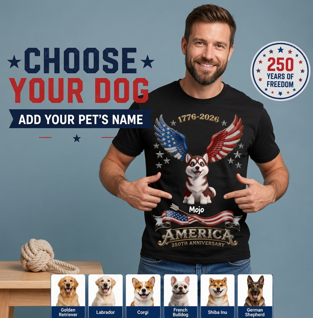 "Wings of Bravery" 250th Anniversary Short-Sleeve Tee (Cats & Dogs)
