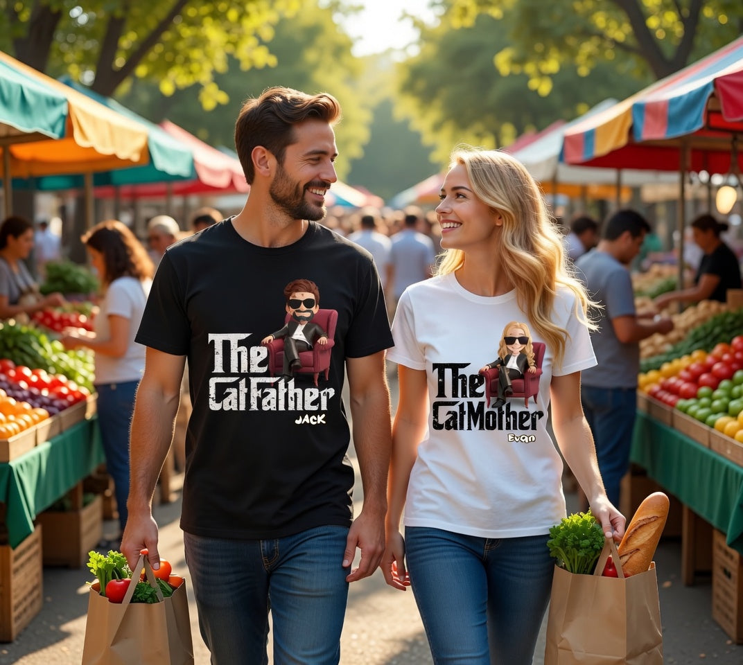 Customizable Mafia Cat Parent Shirt – The Cat Mother & Cat Father