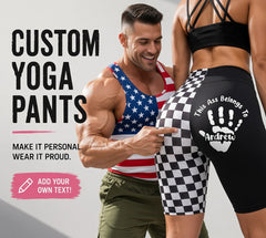 Customized handprint personalized text split-style five-part yoga shorts
