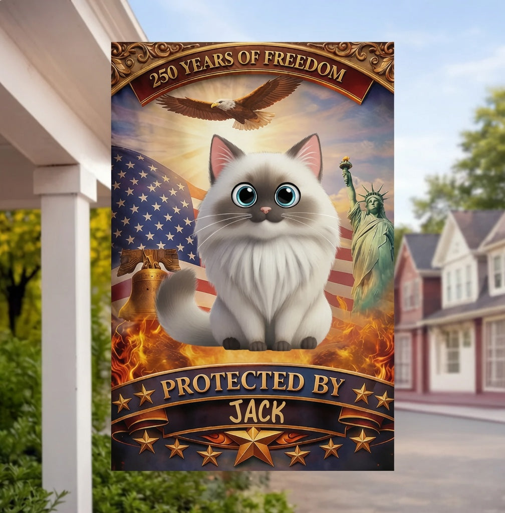 Custom Pet Flag - Personalized America 250th Anniversary Gifts- - Paws Of Freedom