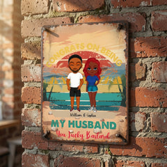 Custom Rustic Mountain Log Cabin Metal Sign