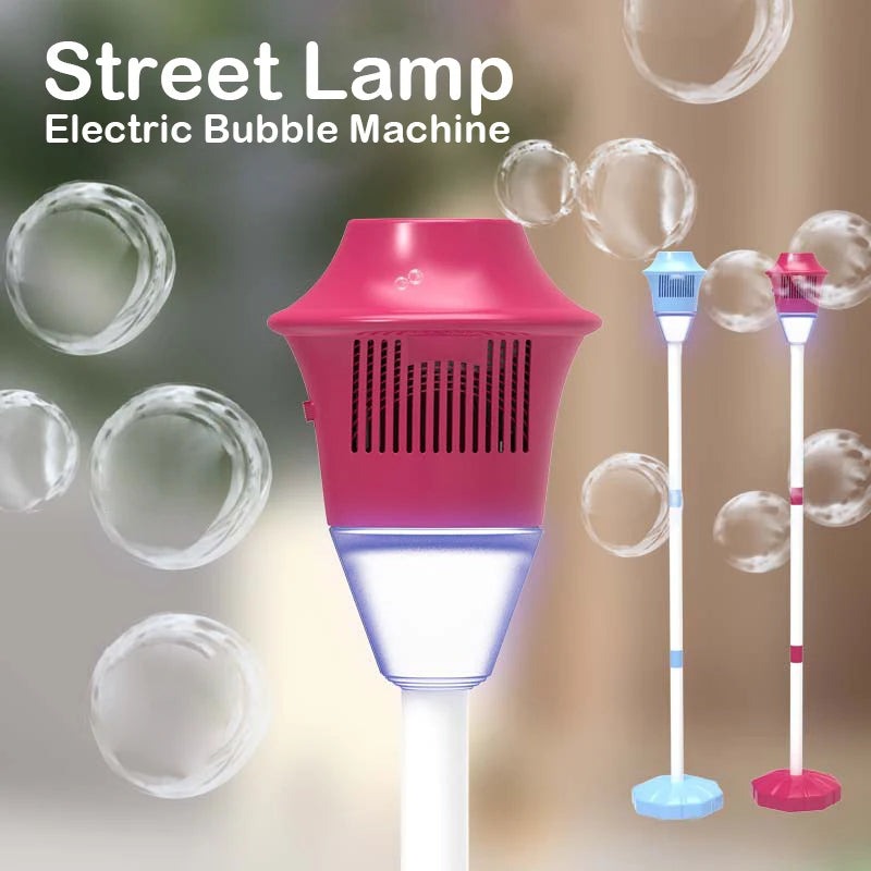 The red version of the bubble torch garden lamp with its head lit, on a plain background, marked Red