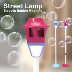 The red version of the bubble torch garden lamp with its head lit, on a plain background, marked Red