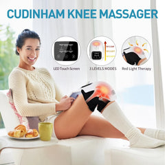 Cordless Knee Massager with Heat, 3 Heating & Vibration Modes, Adjustable Strap, Large LED Screen, Ideal Gift for Grandma & Grandpa